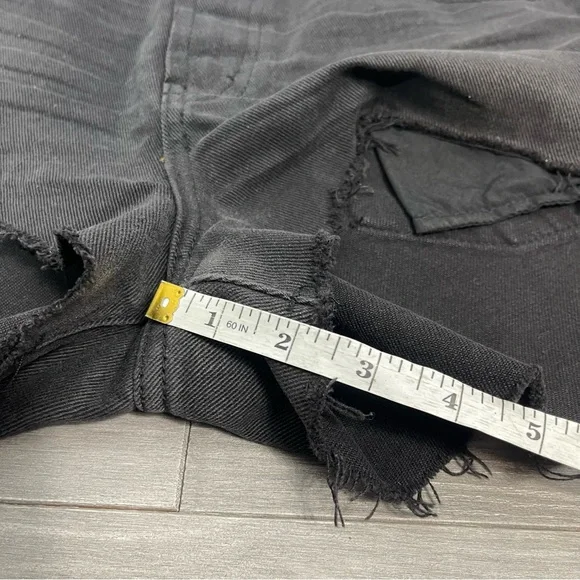 ONE TEASPOON TRUCKERS MID WAIST RELAXED DENIM JEAN SHORTS IN PURE BLACK SIZE 27 - Picture 16 of 16